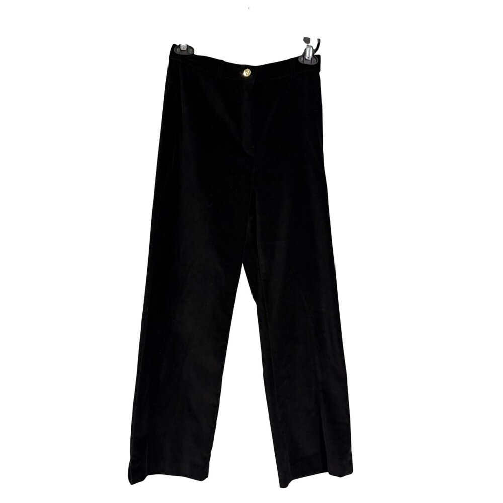 St. John Couture Black Velvet‎ High Rise Pants Size 2